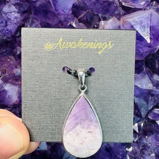 Tiffany Stone (Bertrandite) Pendants - Teardrop Pear #3 - Sterling Silver