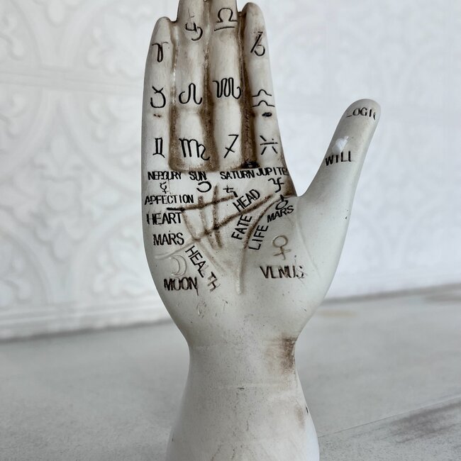 Palmistry Hand Statue with Lines - Decor, Palm Hand Sculpture