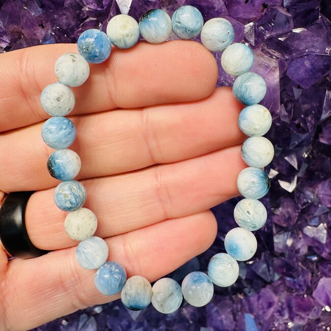Blue Ice (Glacierite Nakaurite) Bracelets - 8mm