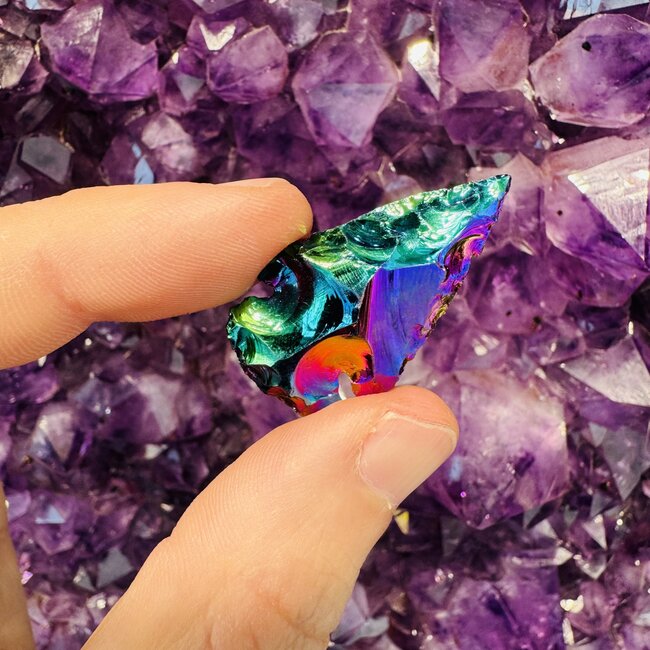 Arrowheads - Small Titanium Aura Rainbow 1"