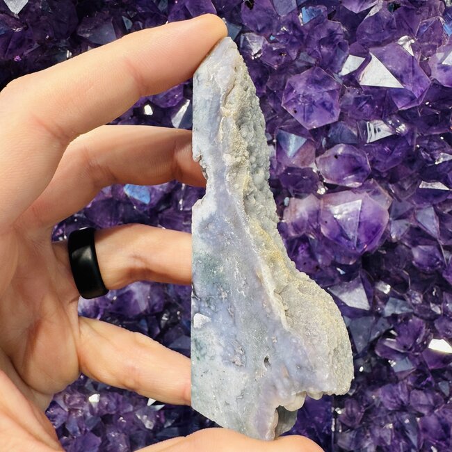 Grape Agate Purple Chalcedony Obelisk Generator Tower- Medium (3-4")