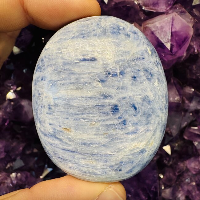 Blue Kyanite Palm Pillow Stone - Large
