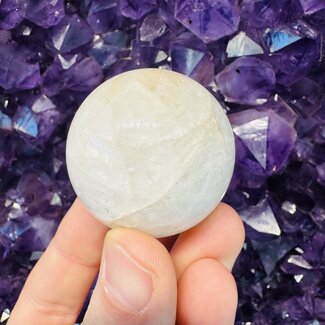 White Natrolite (Rhodatrolite Thomsonite White Larimar) Sphere Orb Sphere Globe - 40mm