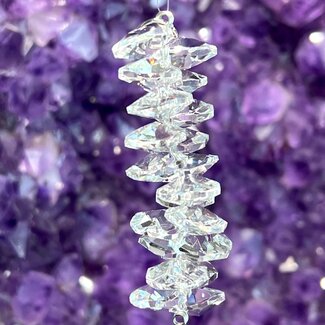 Crystal Prism Suncatcher Sun Catcher - Faceted Stacked Octagon Mirror Window 70mm