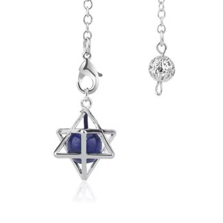 Lapis Lazuli Pendulums Merkabah - Silver Chain Dowsing Divination