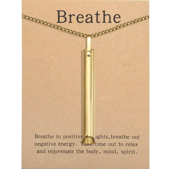 The Mindfulness Breathing Necklace - Gold (Stainless Steel)