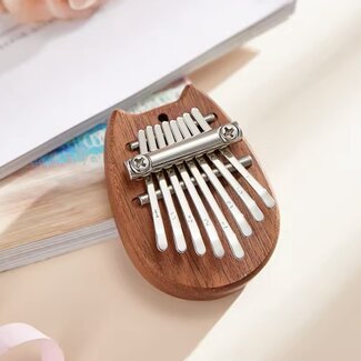 8 Key Kalimba Finger Wooden Piano Maple - Hluru Instrument (Cat Kitten)