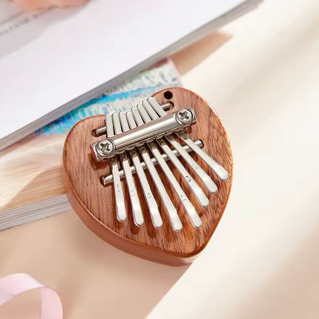 8 Key Kalimba Finger Wooden Piano Maple - Hluru Instrument (Heart)