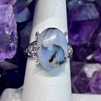 Dendritic Dendric Agate Rings - Adjustable Stainless Steel