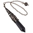 Black Agate Pendulum - Faceted Point (Antique Bronze) Boho Vintage