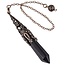 Black Agate Pendulum - Faceted Point (Antique Bronze) Boho Vintage