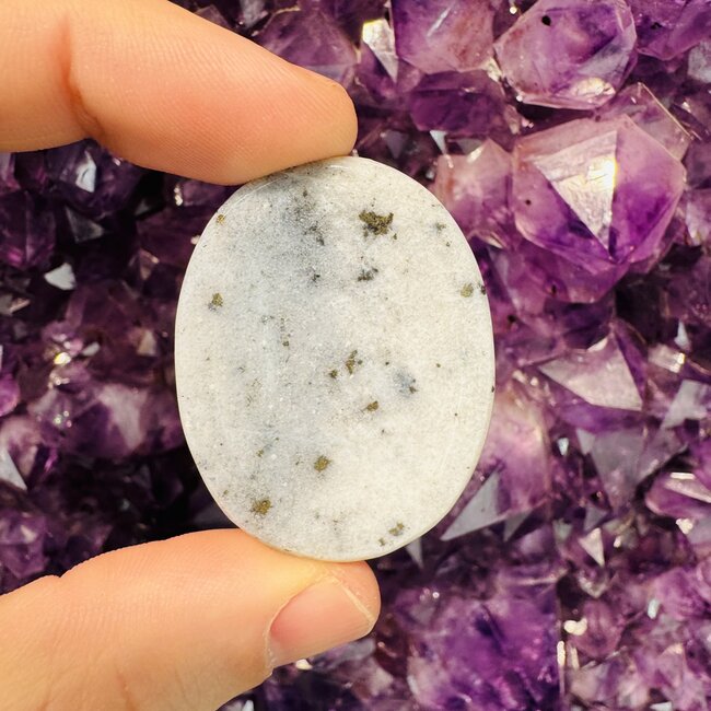 Blue Chalcedony Worry (Thumb Fidget Relaxation Pocket) Stones - Medium