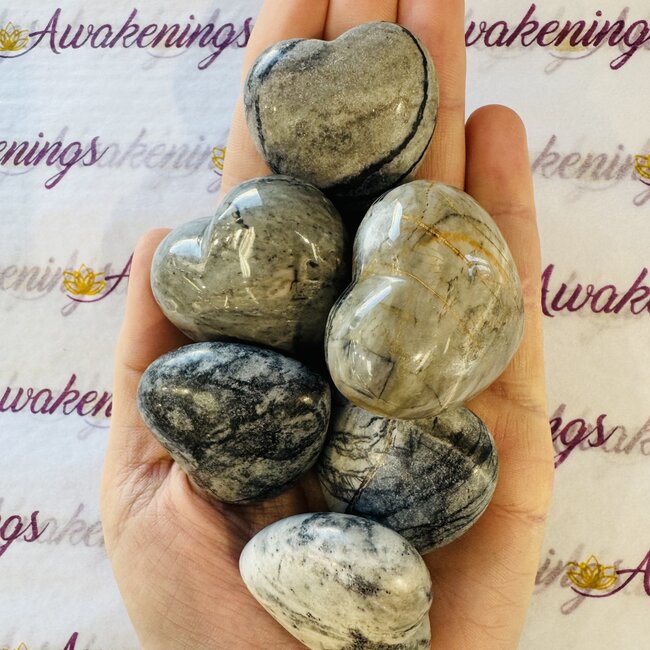 Picasso Jasper Puffy Hearts - Medium