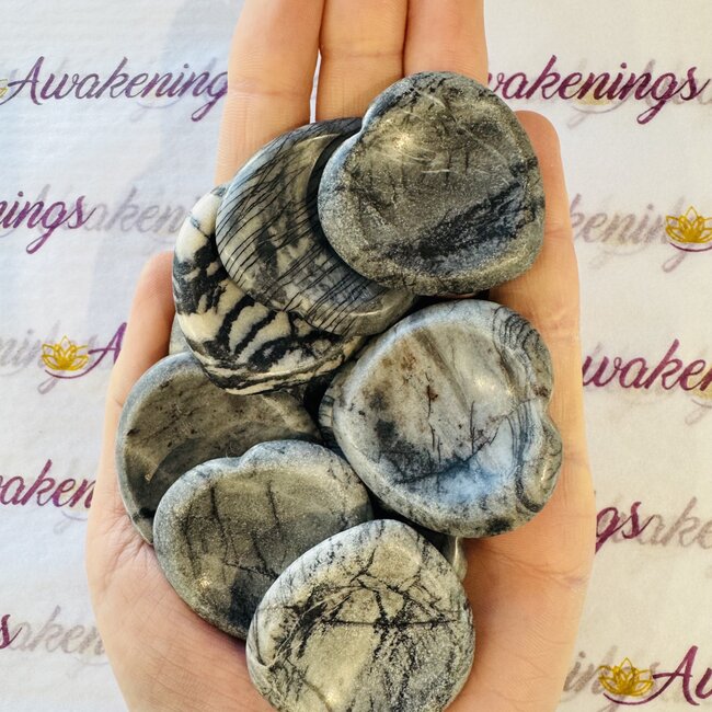 Picasso Jasper Worry (Thumb Fidget Relaxation Pocket) Stones - Hearts