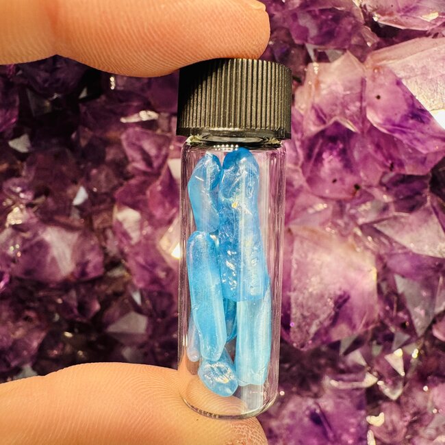 Blue Aura Quartz Point Vial - 11 grams +