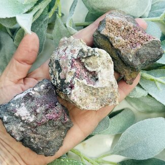 Erythrite (Red Cobalt Bloom) Clusters - Large (2.5-4") Rough Raw Natural