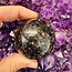 Arfvedsonite (Fireworks Stone) & Black Mica Sphere Orb - 50mm