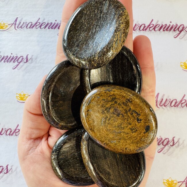 Bronzite (Enstatite Axinite) Worry (Thumb Fidget Relaxation Pocket) Stones - Large Oval