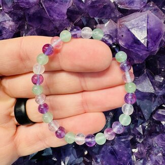 Rainbow Fluorite Amethyst & Green Aventurine Bracelets - 6mm