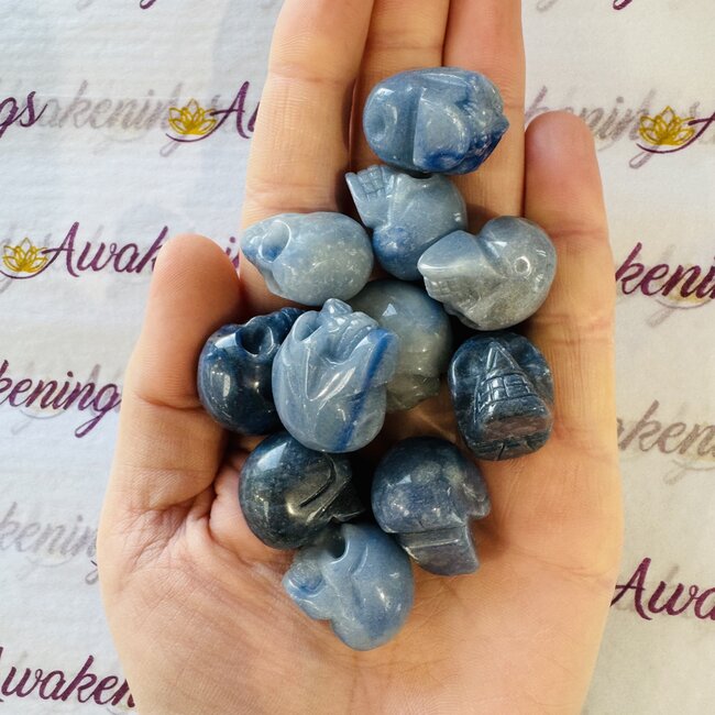 Blue Aventurine Skulls - Mini