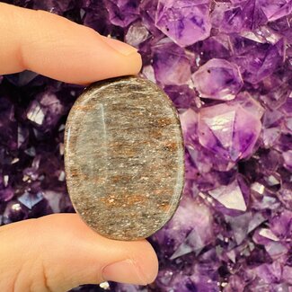 Blue Aventurine Worry (Thumb Fidget Relaxation Pocket) Stones - Medium Oval