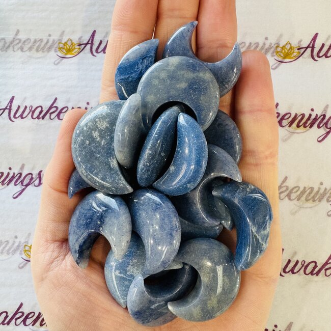 Blue Aventurine Crescent Moons - Medium