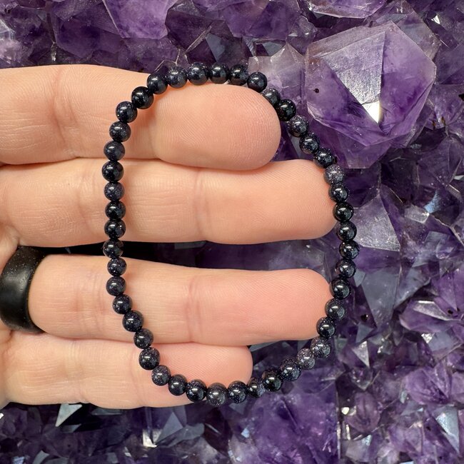 Blue Sandstone (Goldstone) Sand Stone Bracelets - 4mm Mini