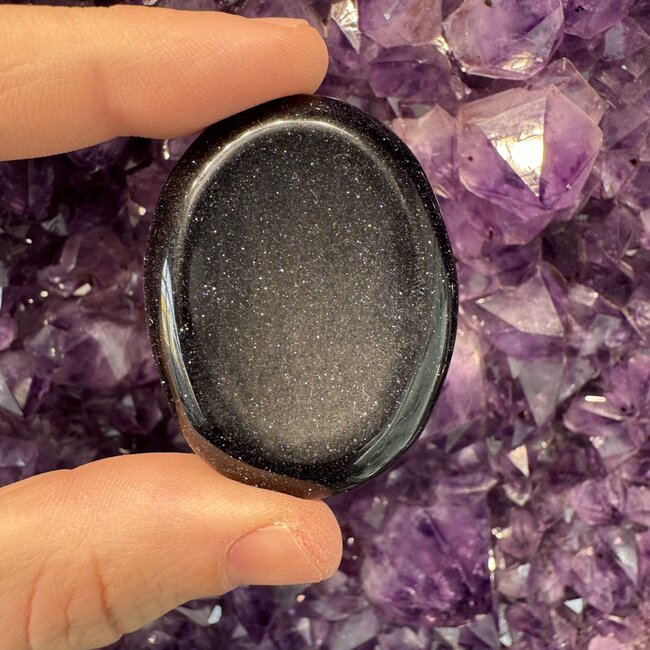 Blue Sandstone (Goldstone) Sand Stone Worry (Thumb Fidget Relaxation Pocket) Stones - Large Oval