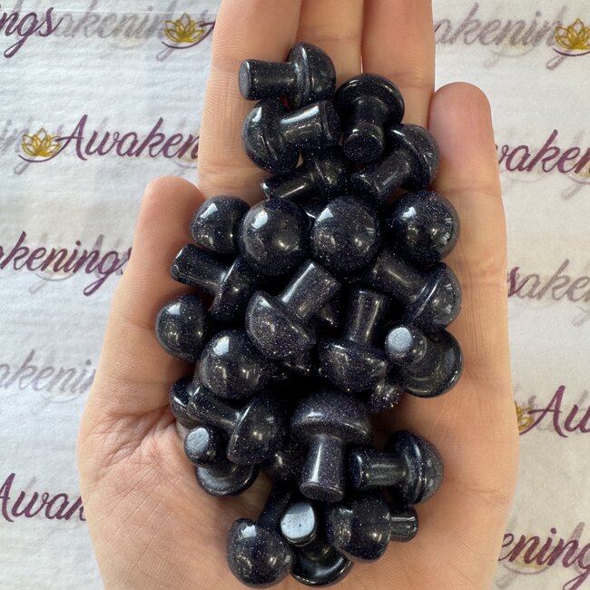 Blue Sandstone (Goldstone) Sand Stone Mushrooms - Mini