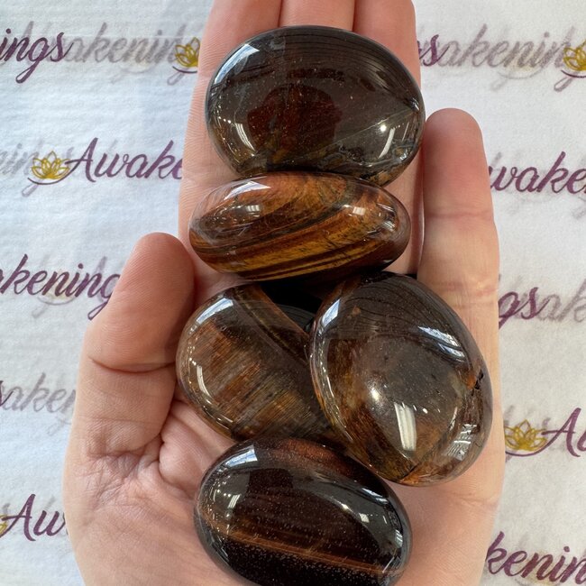 Red Tigers Eye Palm Pillow Pocket Stones Tiger's