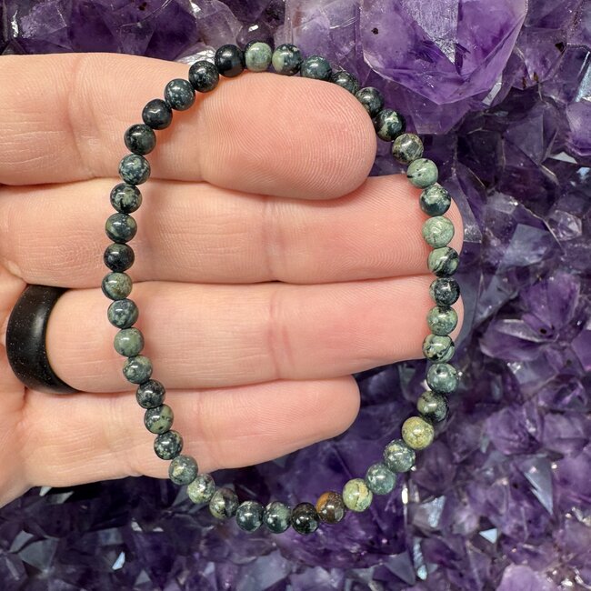 Crocodile (Kambaba) Jasper (Green Stromatolite) Bracelets - 4mm Mini