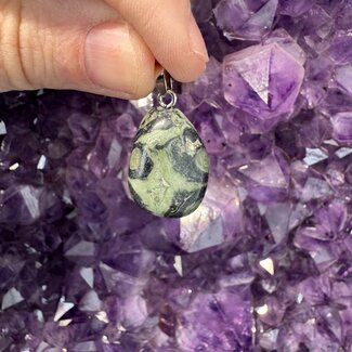 Crocodile (Kambaba) Jasper (Green Stromatolite) Pendants - Tumbled