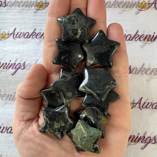 Crocodile (Kambaba) Jasper (Green Stromatolite) Stars - Medium