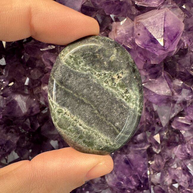 Crocodile (Kambaba) Jasper (Green Stromatolite) Worry Stones - Large Oval