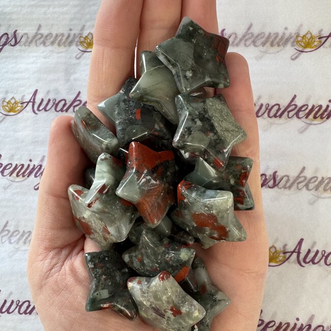 Bloodstone (Seftonite Heliotrope) Stars - Medium