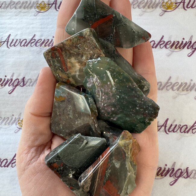 Bloodstone (Seftonite Septonite Setonite Heliotrope) Slices - Mini Slabs Flats