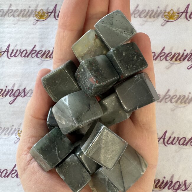 Bloodstone (Seftonite Heliotrope) Cubes 1"