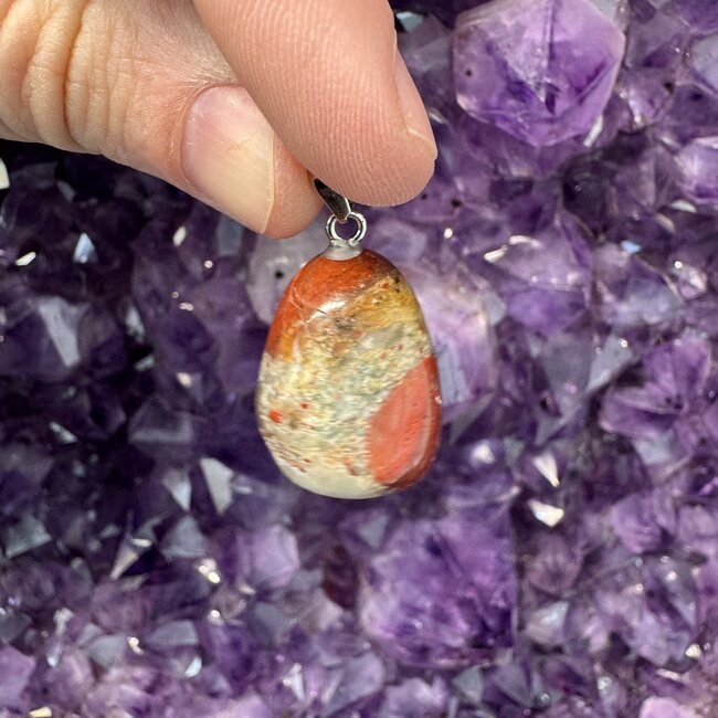 Bloodstone (Seftonite Heliotrope) Pendants - Tumbled