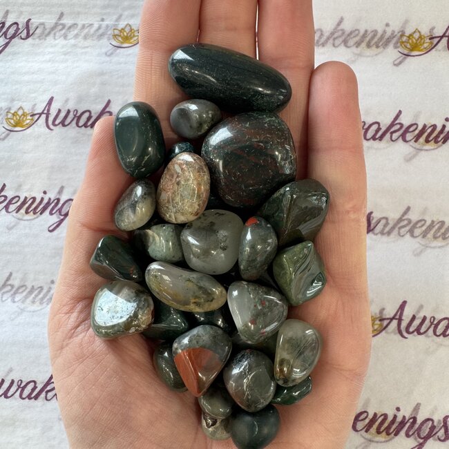 Bloodstone (Seftonite Septonite Setonite Heliotrope) - Tumbled