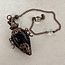 Amethyst Pendulums - Faceted Oval with Pentagram Star within Heart (Antique Bronze) Boho Vintage Crown
