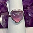 Rainbow Fluorite Heart Silver (Plated) Ring - Adjustable