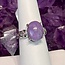 Charoite Rings Oval Silver (Plated) - Adjustable