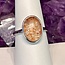 Chlorite Garden Landscape Lodoite Phantom Ghost Quartz Ring - Adjustable Silver (Plated)