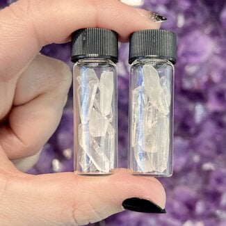 Lemurian (Lumerian) Seed Quartz Vial - 11 grams + Rough Raw Natural