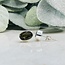 Moldavite Earrings - Oval (Large) Stud Faceted Bezel Set - Sterling Silver