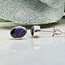 Sugilite Earrings - Oval (Small) Stud Bezel Set - Sterling Silver
