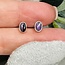 Sugilite Earrings - Oval (Small) Stud Bezel Set - Sterling Silver