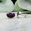 Sugilite Earrings - Oval (Large) Stud Bezel Set - Sterling Silver