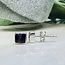 Sugilite Earrings - Square Stud Bezel Set - Sterling Silver