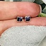 Sugilite Earrings - Square Stud Bezel Set - Sterling Silver